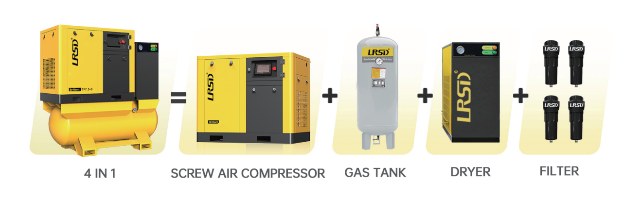 4-in-1 air compressor for laser cutting