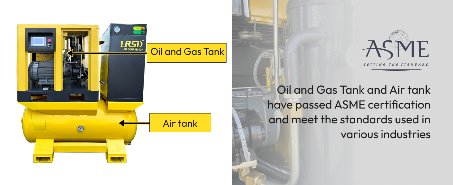 10HP 230V Rotary Screw Air Compressor w/ Air Dryer 80 GAL Air Tank 125Psi 3 Ph