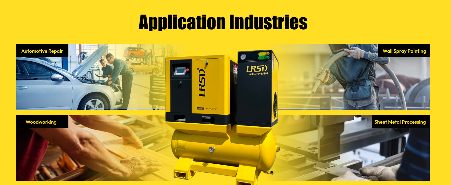 10HP 230V Rotary Screw Air Compressor w/ Air Dryer 80 GAL Air Tank 125Psi 3 Ph