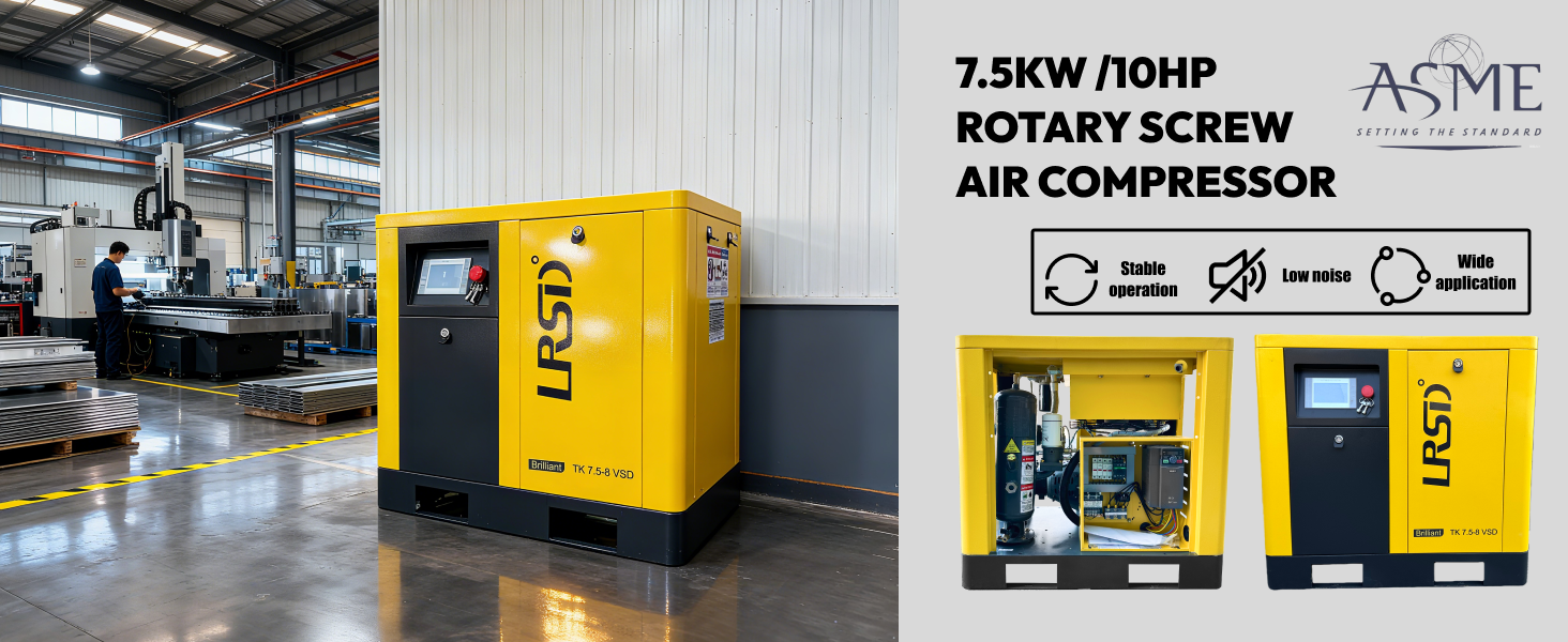 10 HP Rotary Screw Air Compressor VFD 460V 3 Phase 125 PSI 38 CFM