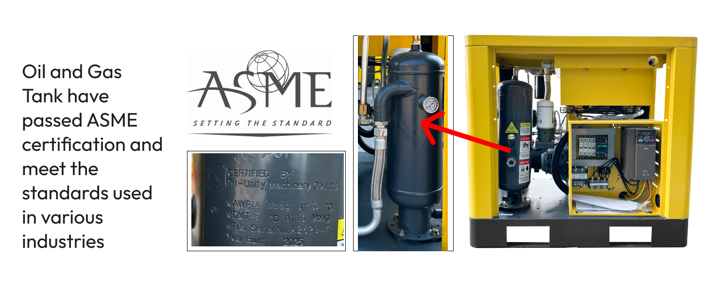 10 HP Rotary Screw Air Compressor VFD 460V 3 Phase 125 PSI 38 CFM