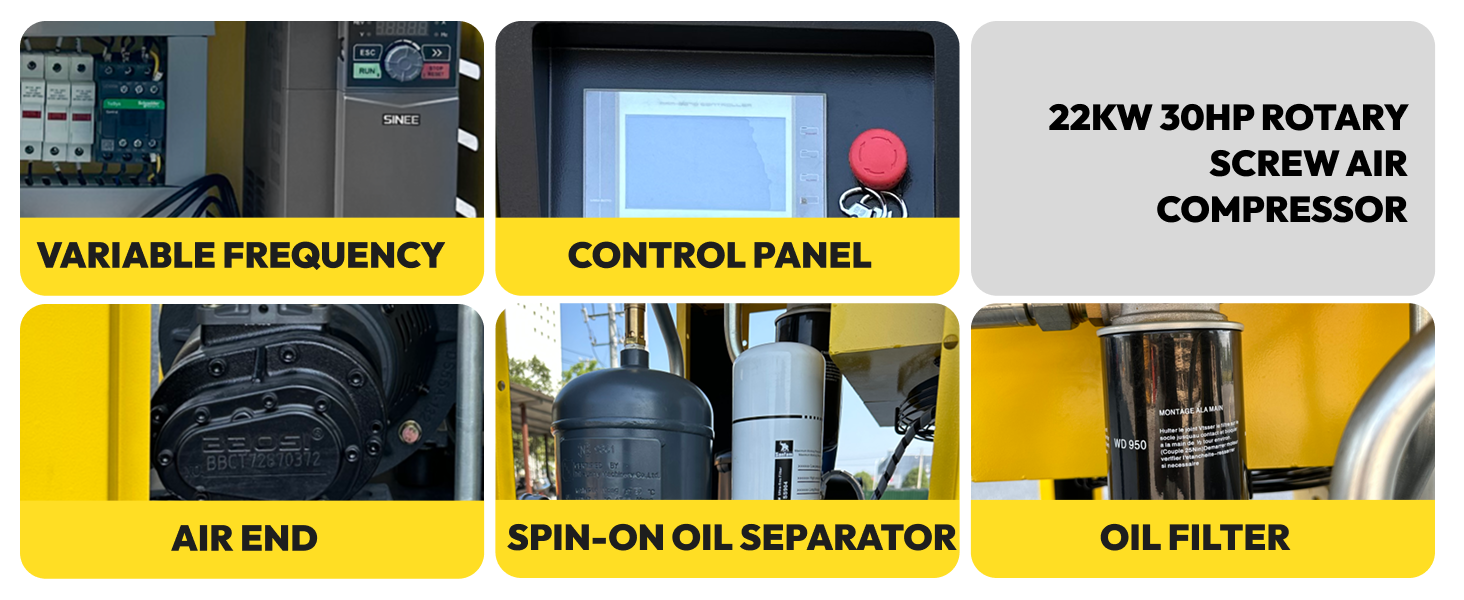 LRSD 30HP (22KW) 3-Phase Rotary Screw Air Compressor – High-Performance, Reliable, Industrial-Grade Air Solution