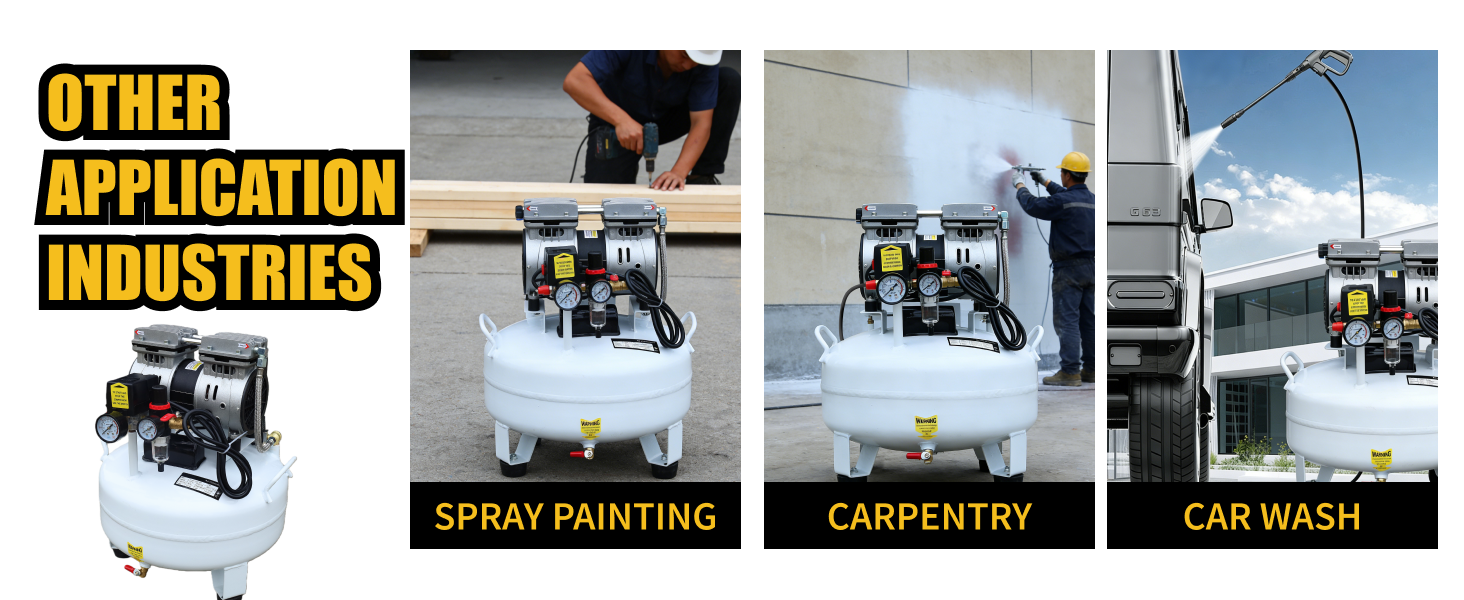 115PSI 30L Dental Medical Air Compressor Silent Air Compressor Oilless