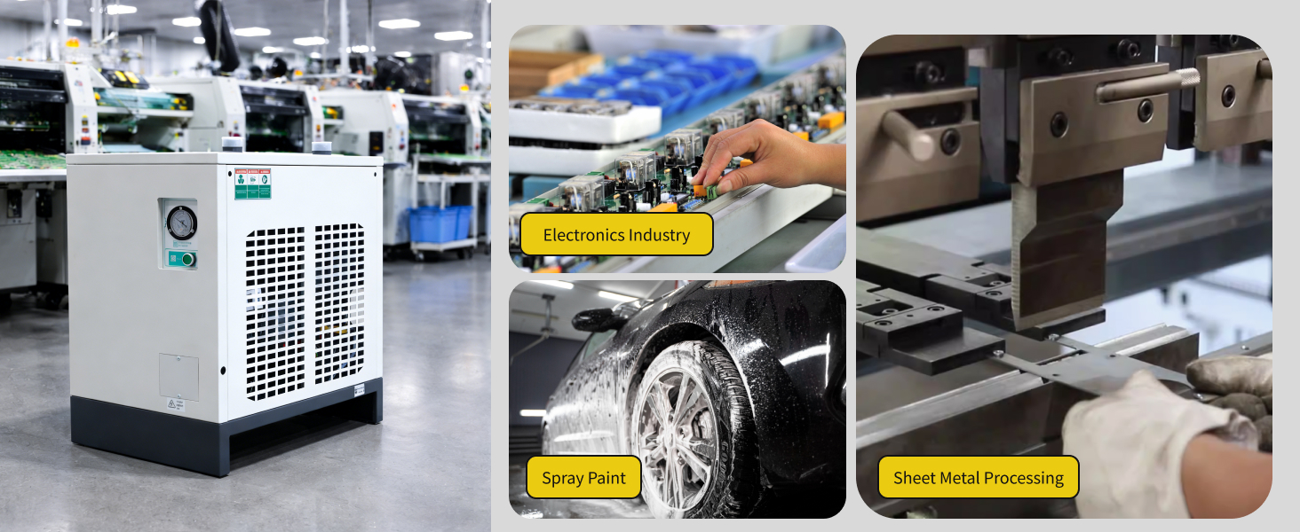 Refrigerated Compressed Air Dryer 123.6 CFM 22HP Compressor 110V 60Hz