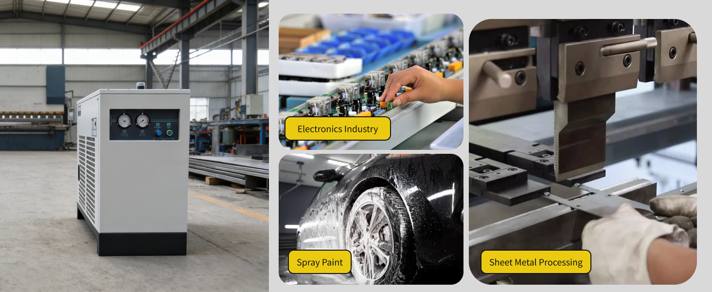 110V/60HZ Refrigerated Compressed Air Dryer System 230CFM for 50HP Air Compressor