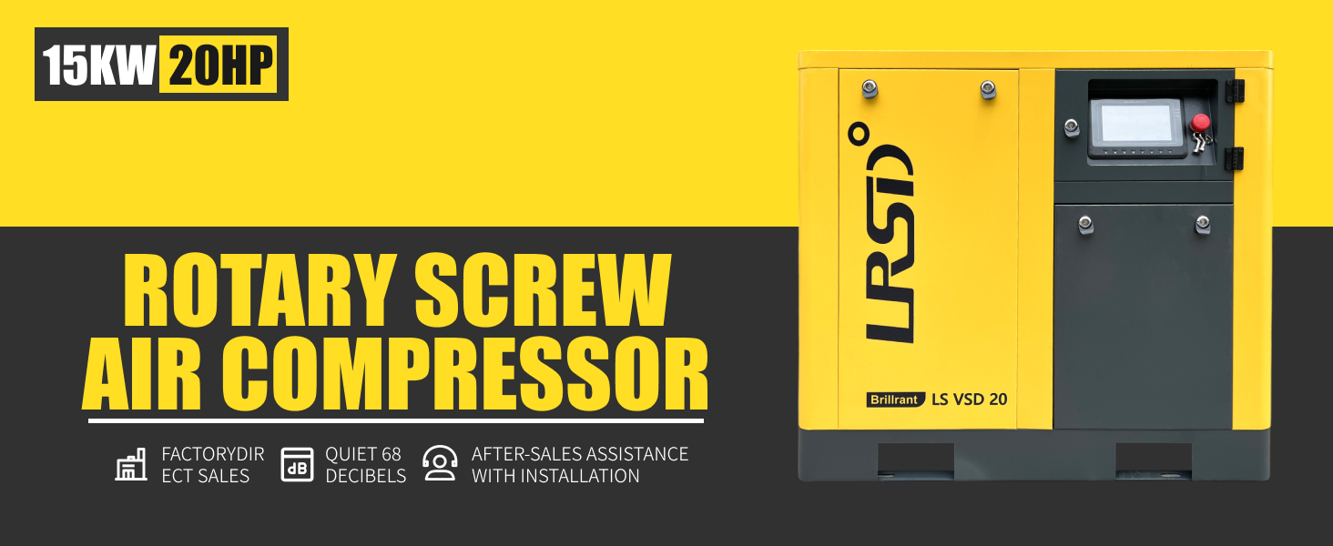 LSVSD 20 20HP Rotary Screw Air Compressor 75CFM 100-145PSI 230V
