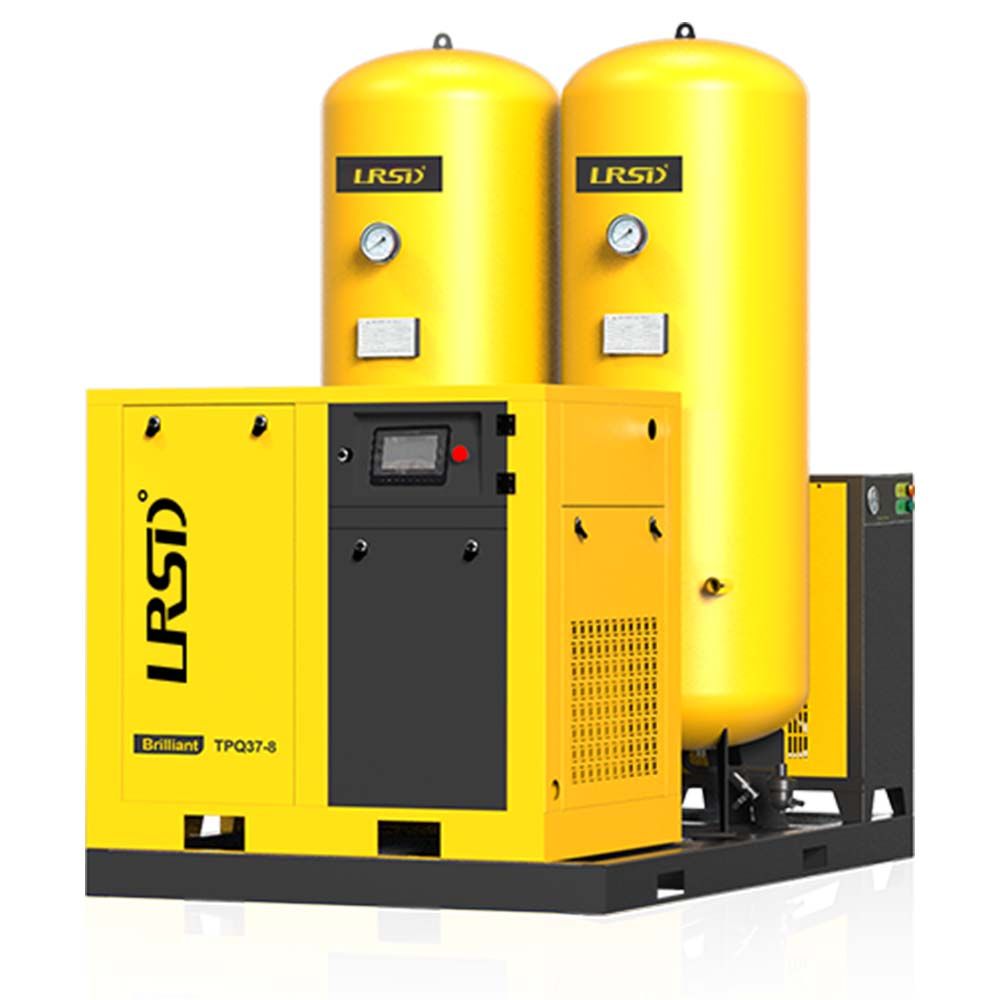 Skid mounted 5bar-30bar all-in-one unit with air compressor, 1000L twin tank, freeze dryer and filter