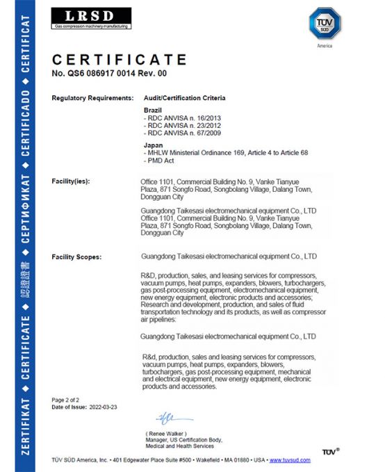 TUV Certificate