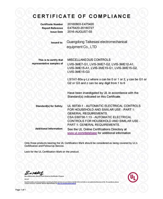 UL Certificate