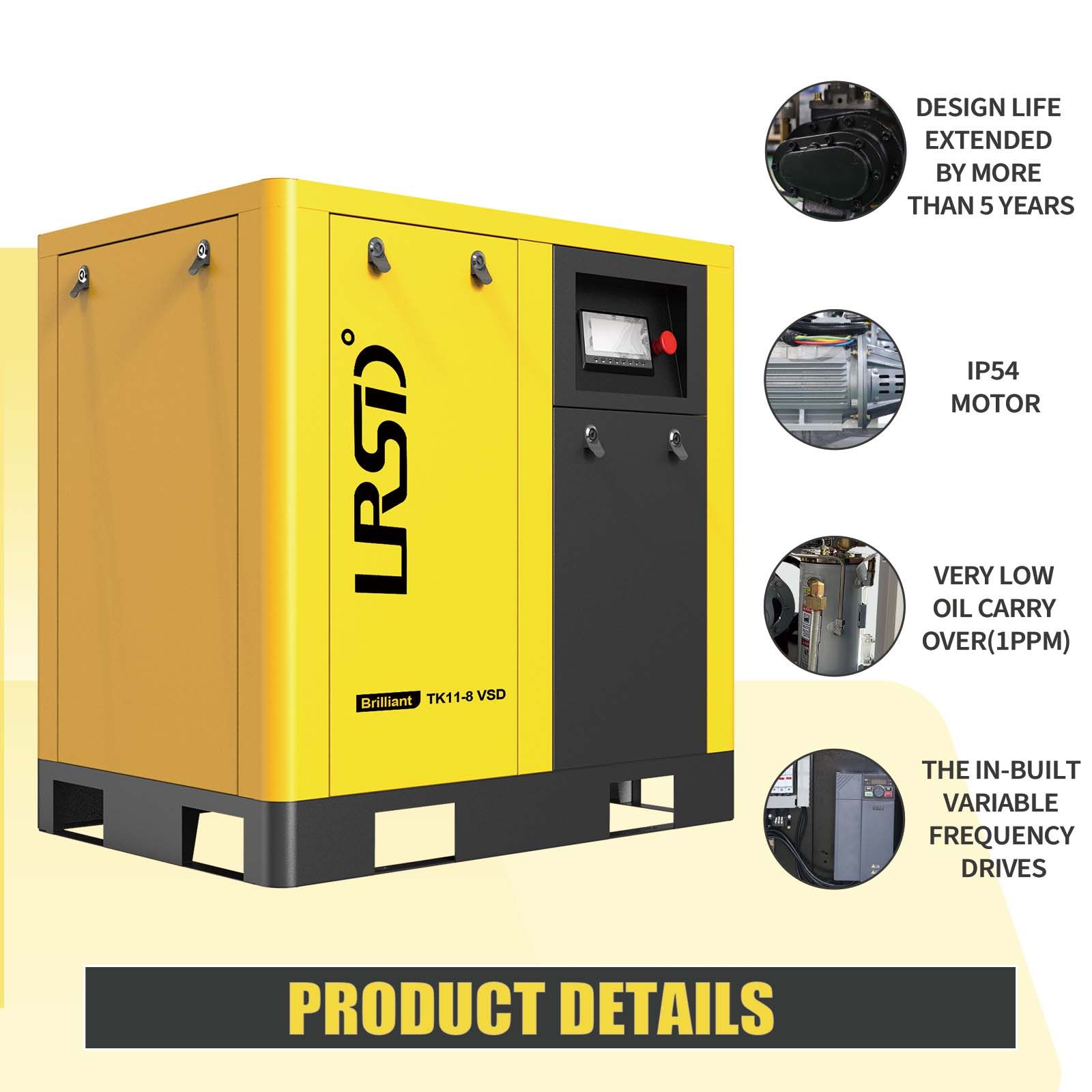 TK Series 11kw/15hp Direct Drive silentEnergy Saving Screw Air Compressor