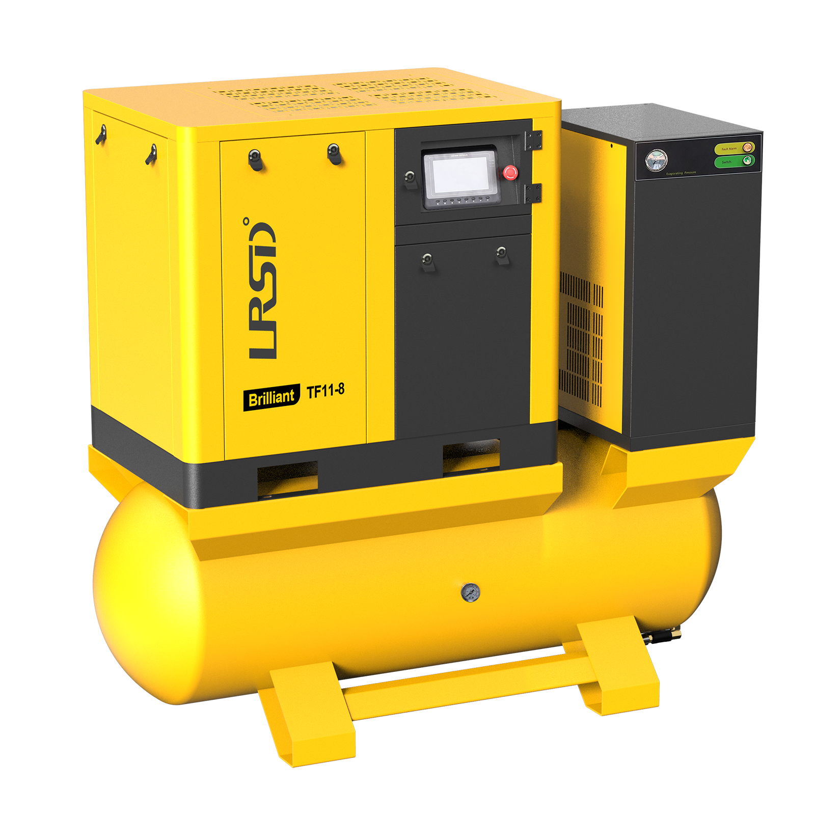 15HP 11KW  4IN1 Rotary Screw Air Compressor | 66.04CFM @ 125 PSI | 220V 3-Phase 60Hz |  RP3/4"  |  VSD