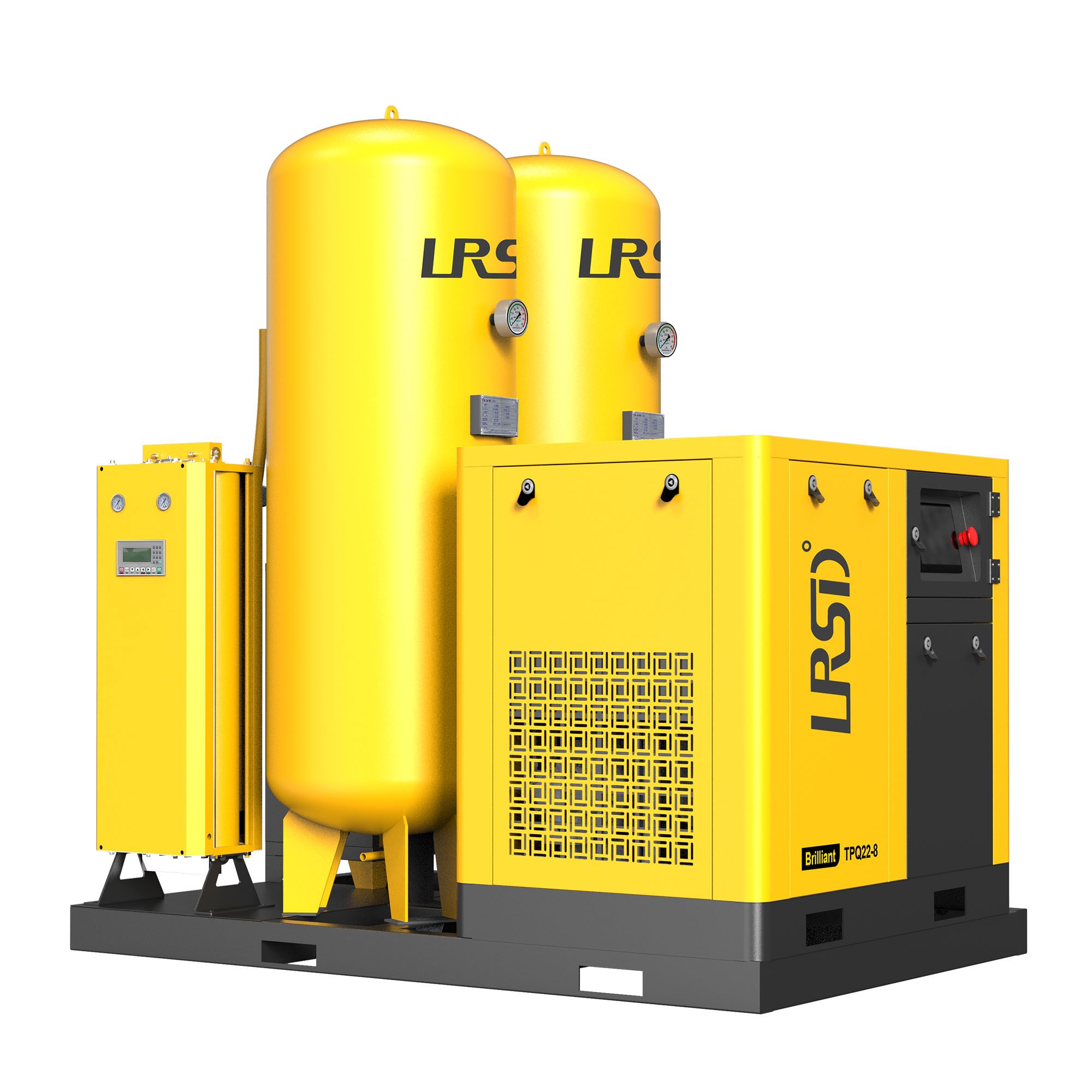 TPQ+ Series 30HP 22KW LRSD Rotary Screw Air Compressor | 122.9CFM @ 116 PSI | 220V 3-Phase 60Hz |  RP1 |  VSD