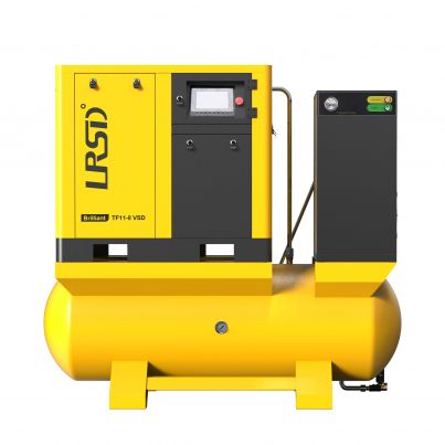 15HP (11kW) VSD Rotary Screw Air Compressor | 66.04 CFM @ 125 PSI | 220V 3-Phase 60Hz | RP3/4" Port | Oil-Lubricated Industrial Air Compressor