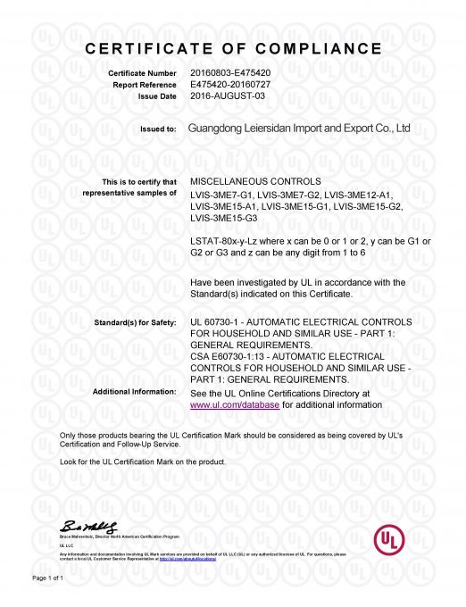 UL Certificate