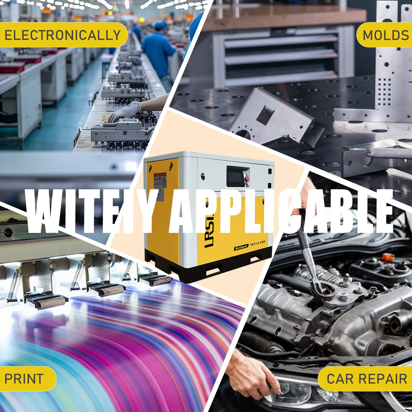 11KW 220V VSD Rotary Screw Air Compressor