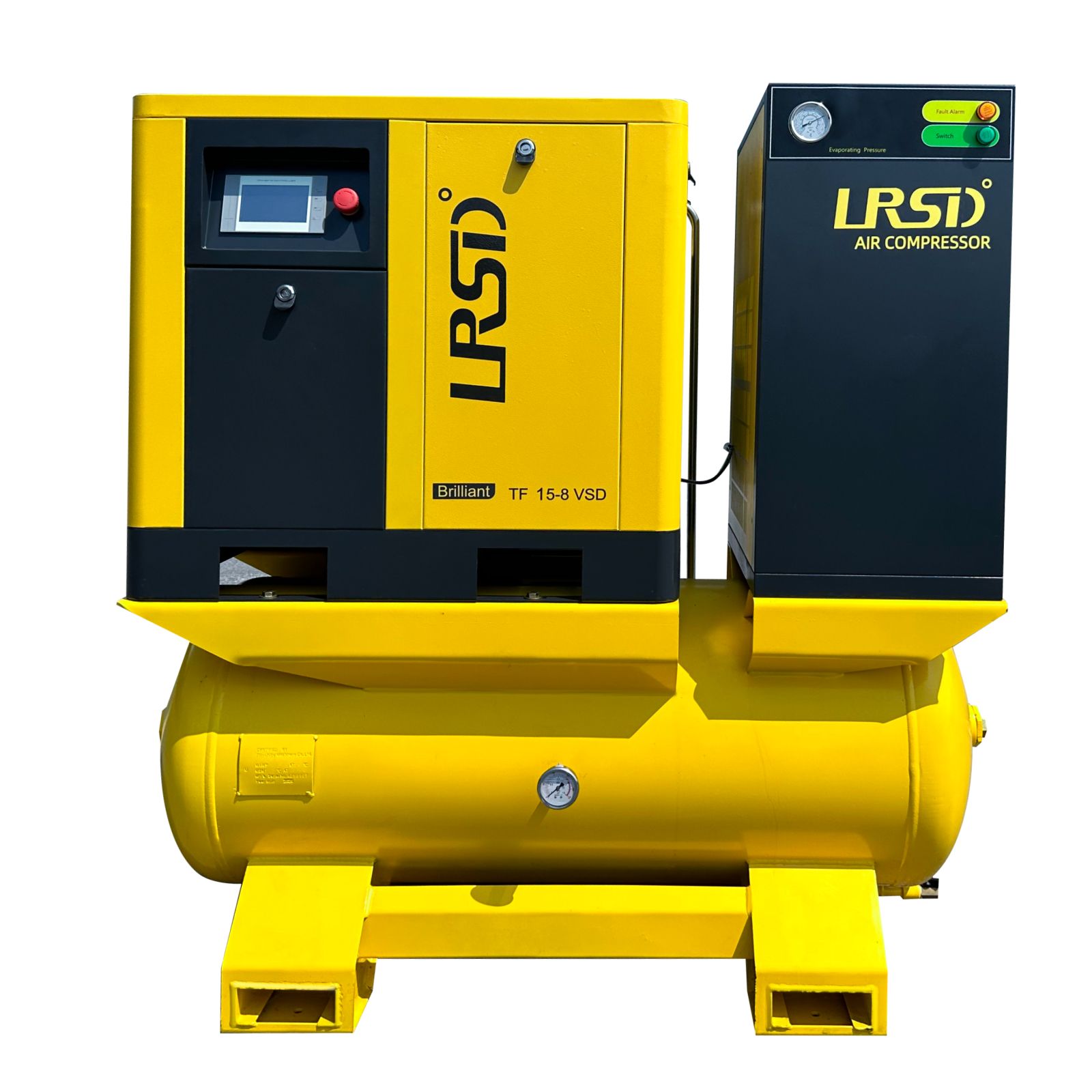 15KW 20HP Rotary Screw Air Compressor w/ Air Dryer 80 GAL Air Tank 125Psi 3 Ph 10HP 460V