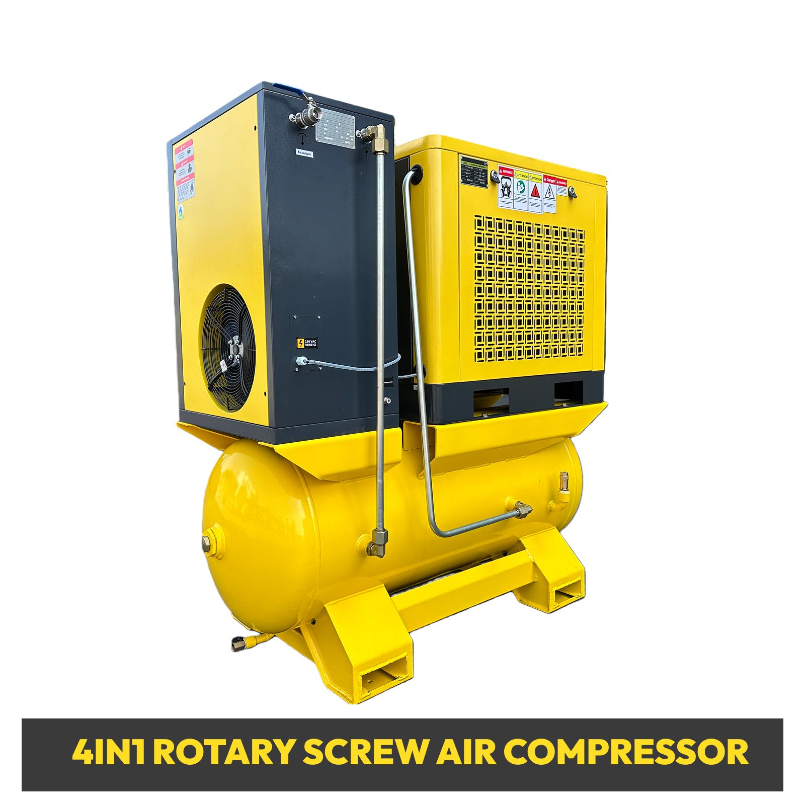 15KW 20HP Rotary Screw Air Compressor w/ Air Dryer 80 GAL Air Tank 125Psi 3 Ph 10HP 460V
