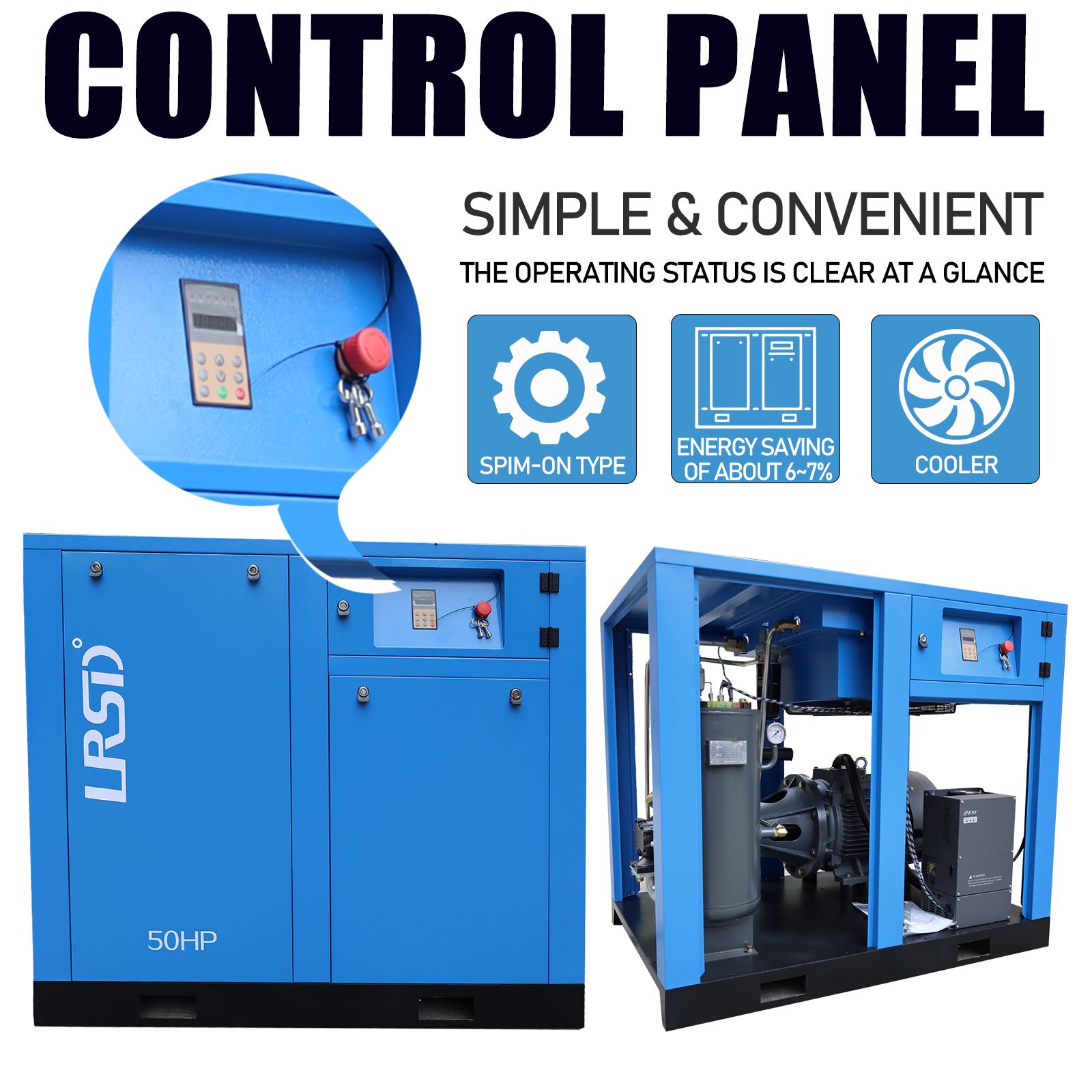 40HP Rotary Screw Air Compressor 230V/460V 3Ph 185CFM 125PSI Industry FREE SHIPPING