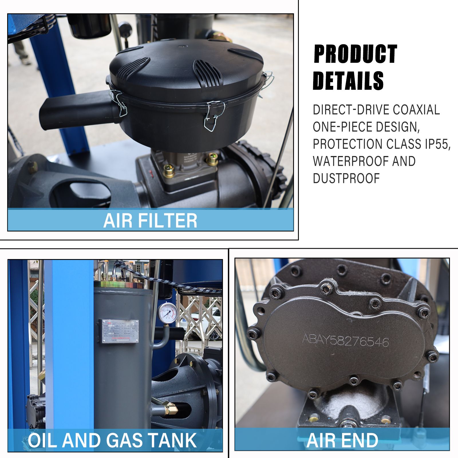 40HP Rotary Screw Air Compressor 230V/460V 3Ph 185CFM 125PSI Industry FREE SHIPPING