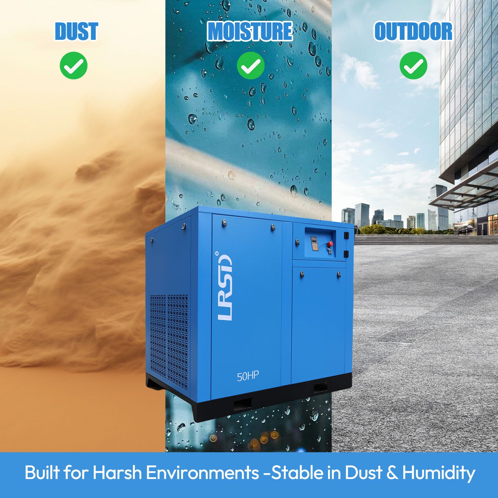 40HP Rotary Screw Air Compressor 230V/460V 3Ph 185CFM 125PSI Industry FREE SHIPPING