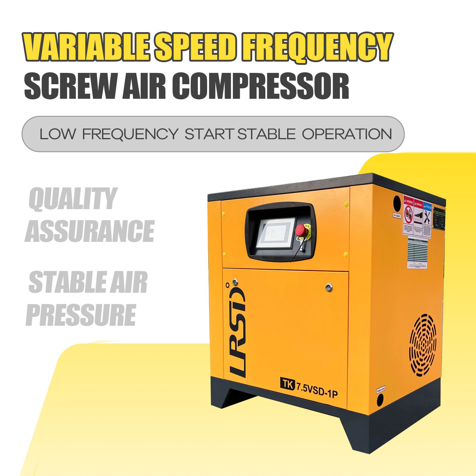 10 HP Rotary Screw Air Compressor VFD 230V Single Phase 38CFM 125PSI