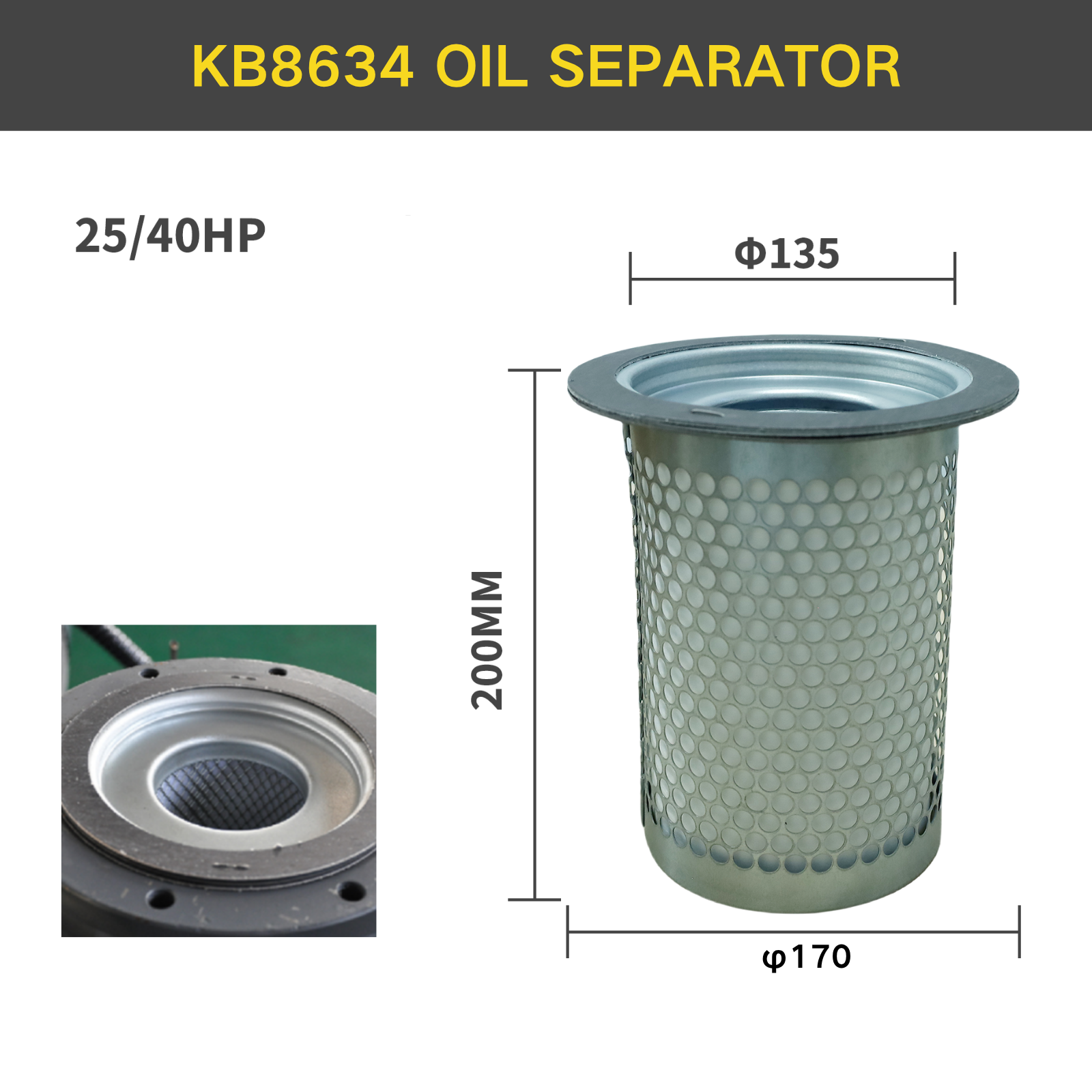 Air Oil Filter Separator Maintenance Kit for 40HP Rotary Screw Air Compressor