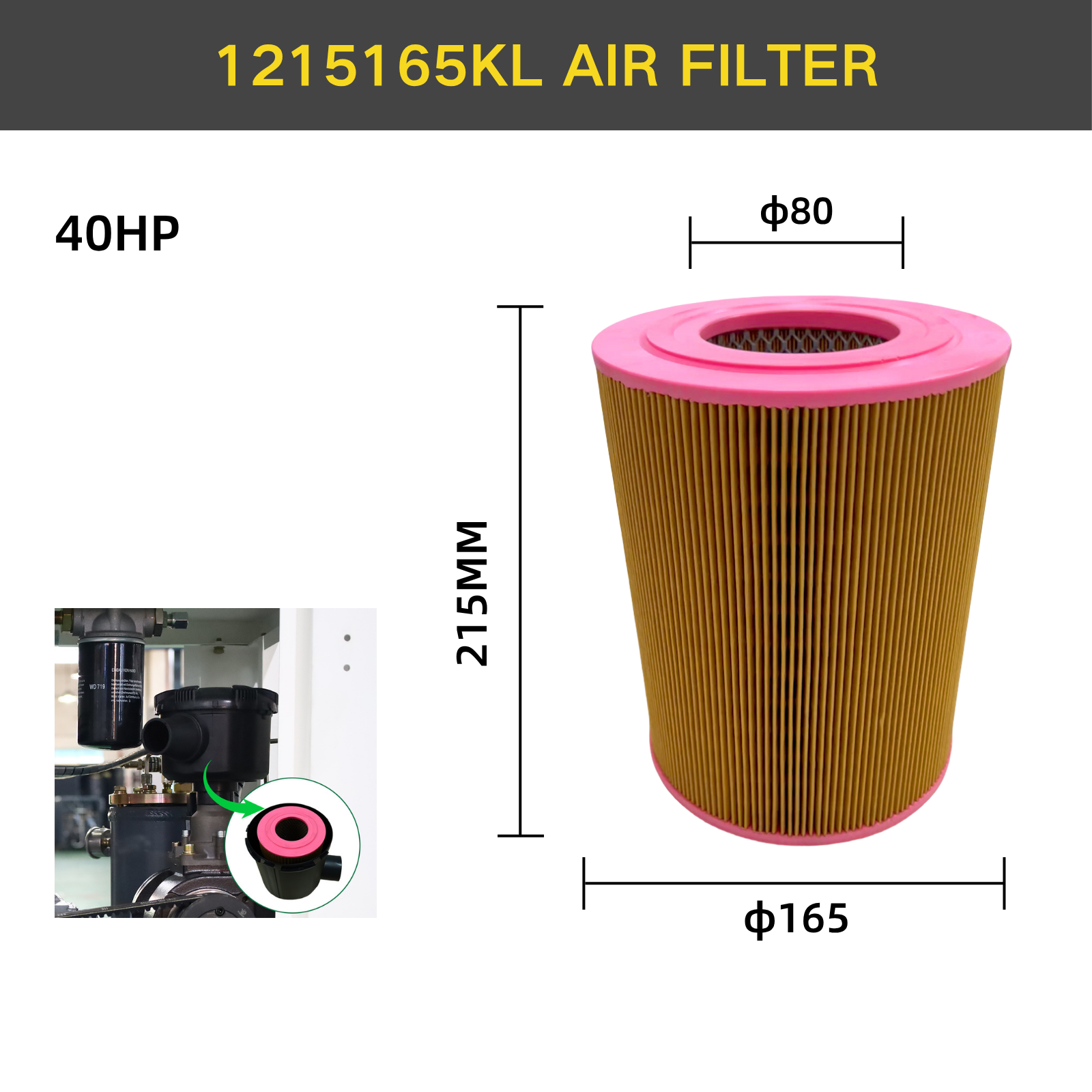 Air Oil Filter Separator Maintenance Kit for 40HP Rotary Screw Air Compressor
