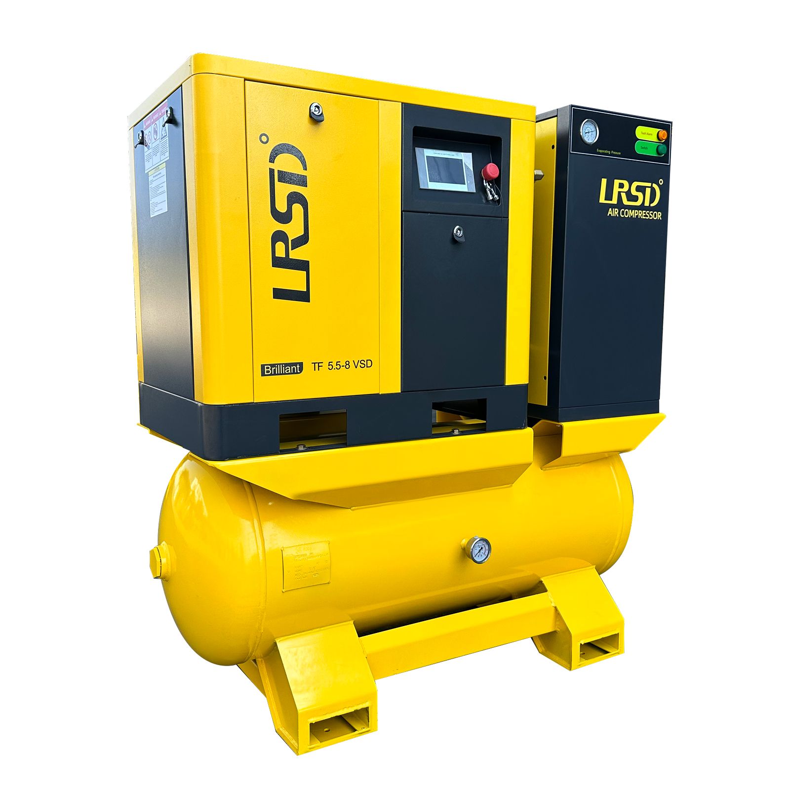 230V 3Phase 7.5 HP Rotary Screw Air Compressor W/80 Gallon Tank +Air Dryer 29cfm