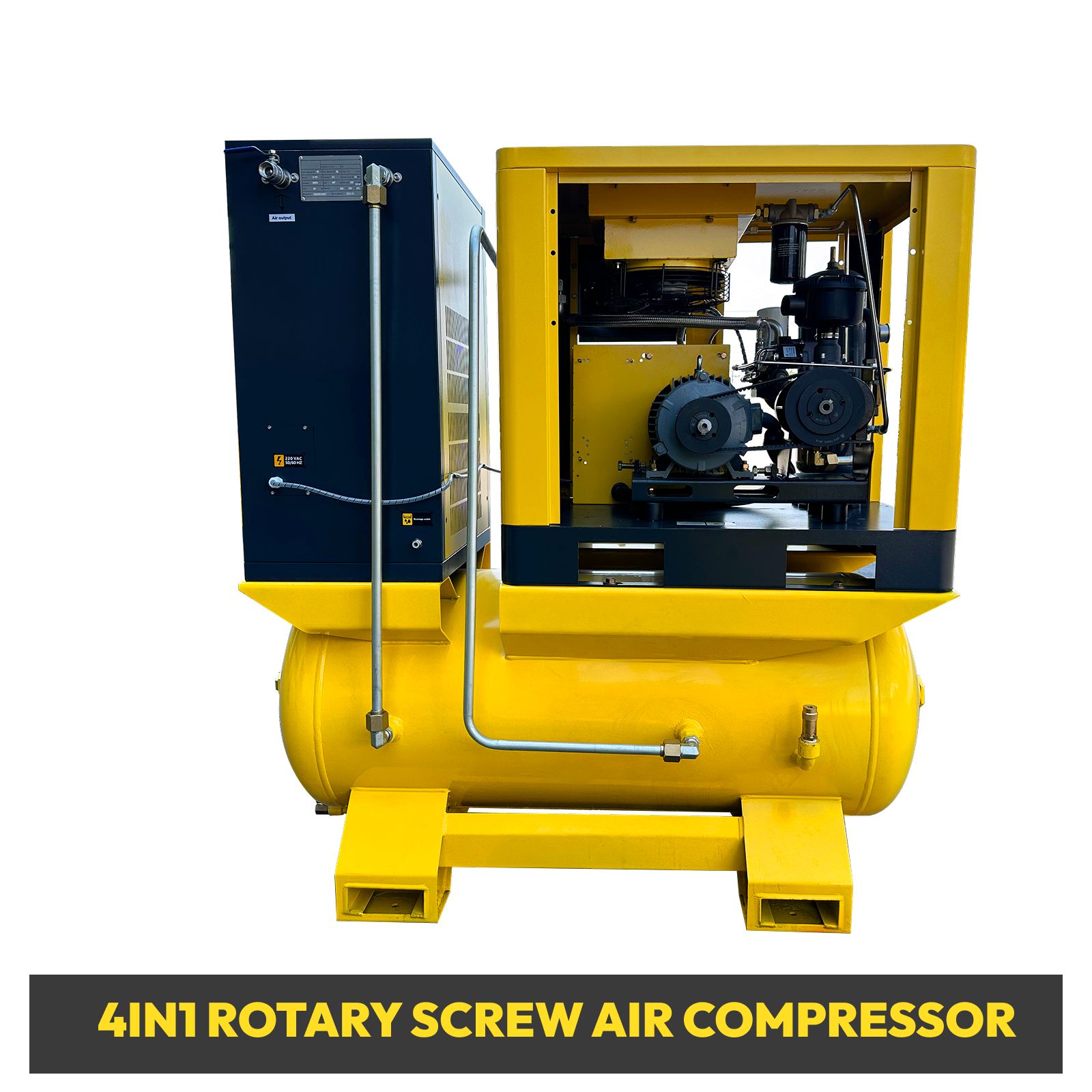 230V 3Phase 7.5 HP Rotary Screw Air Compressor W/80 Gallon Tank +Air Dryer 29cfm