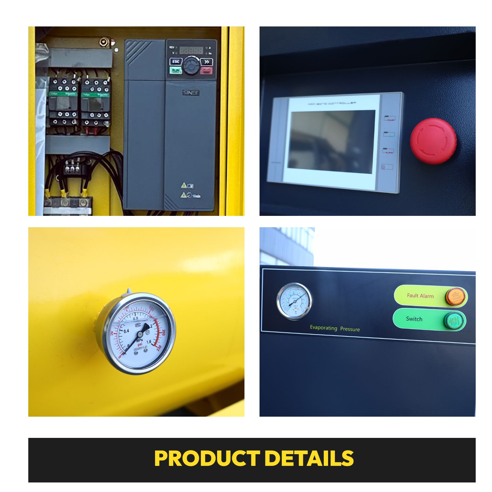 230V 3Phase 7.5 HP Rotary Screw Air Compressor W/80 Gallon Tank +Air Dryer 29cfm