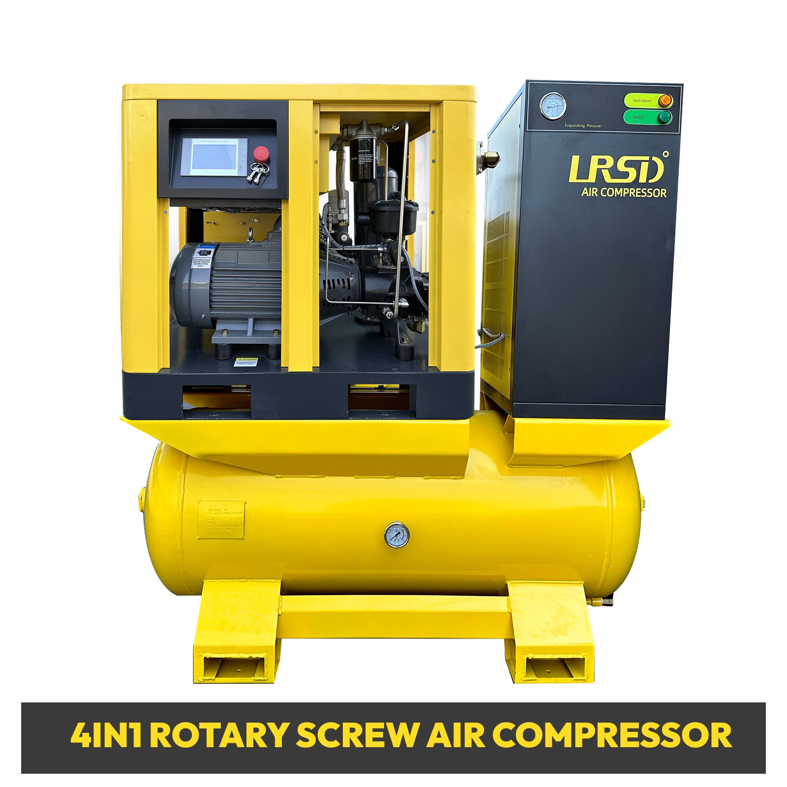 10HP 460V Rotary Screw Air Compressor w/ Air Dryer 80 GAL Air Tank 125Psi 3 Ph