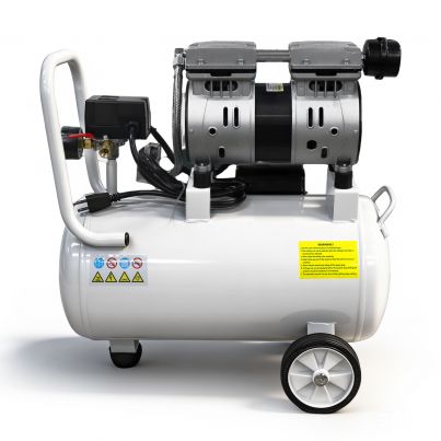 Ultra Quiet 50dB Oil-Free Air Compressor for Dental Use 24L Tank 120V
