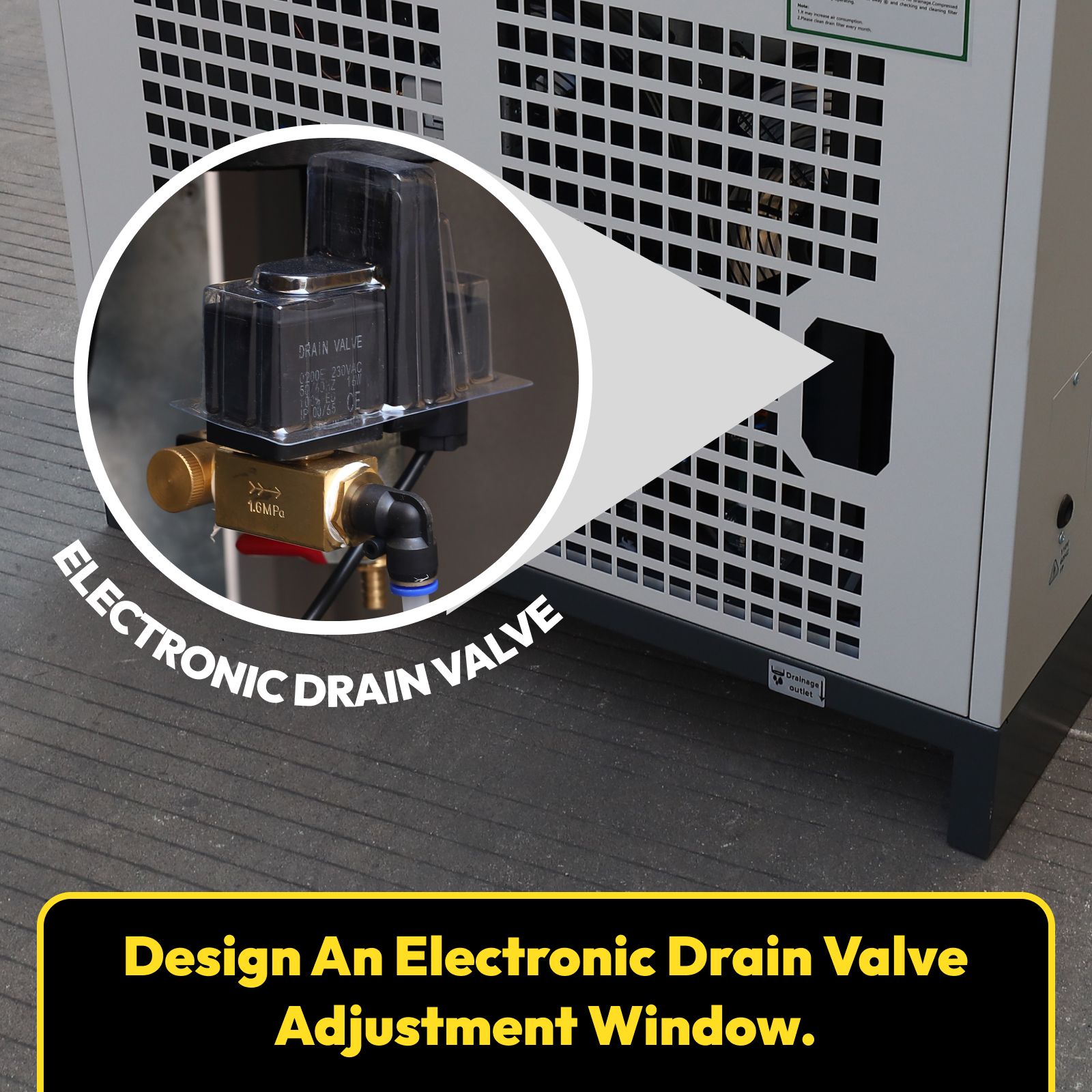 110V/60HZ Refrigerated Compressed Air Dryer System 230CFM for 50HP Air Compressor