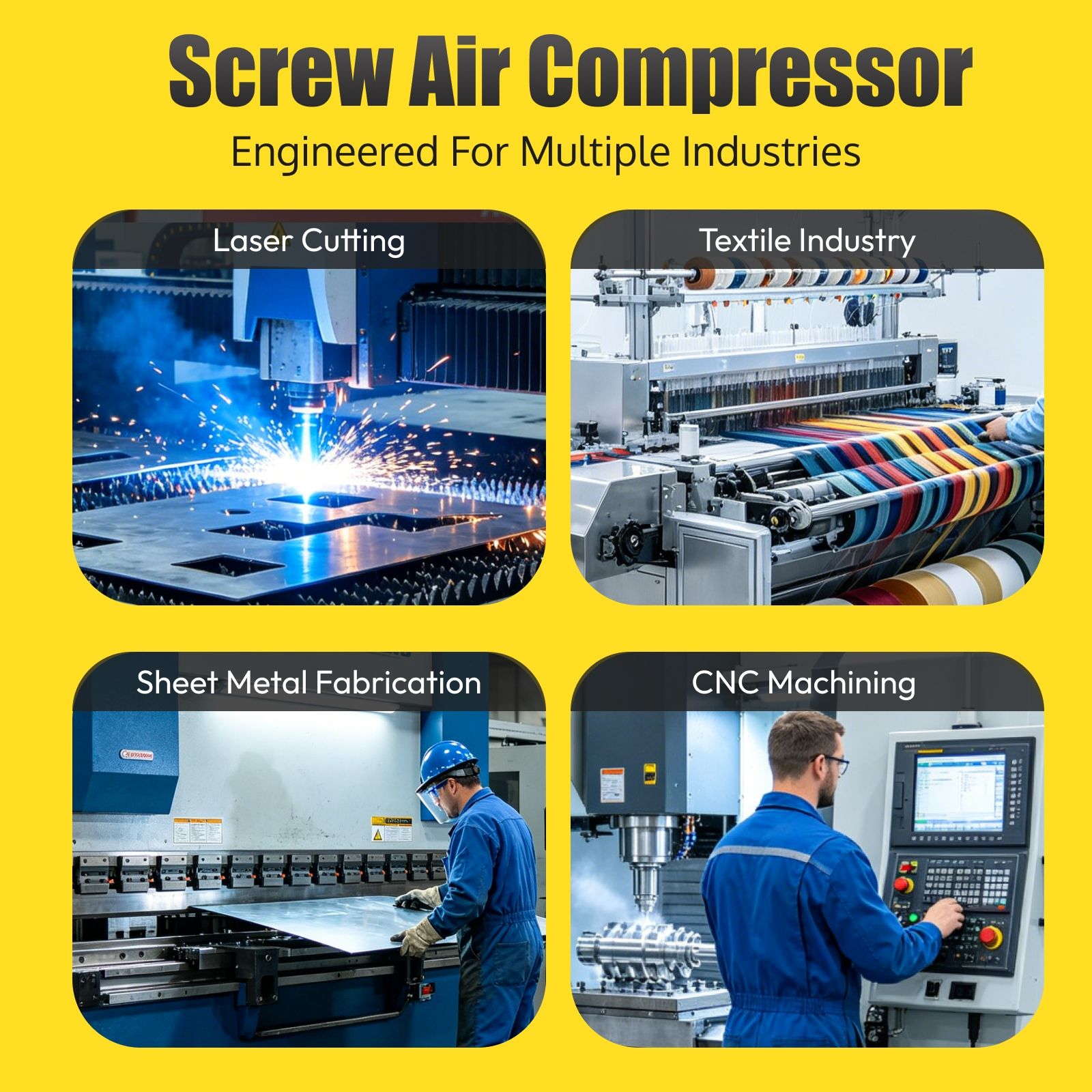 20HP Combined Rotary Screw Air Compressor VSD with Dryer & 120-Gal Tank | 80.16CFM, 116 PSI, 230V 3-Phase – Industrial Grade,Model LF20